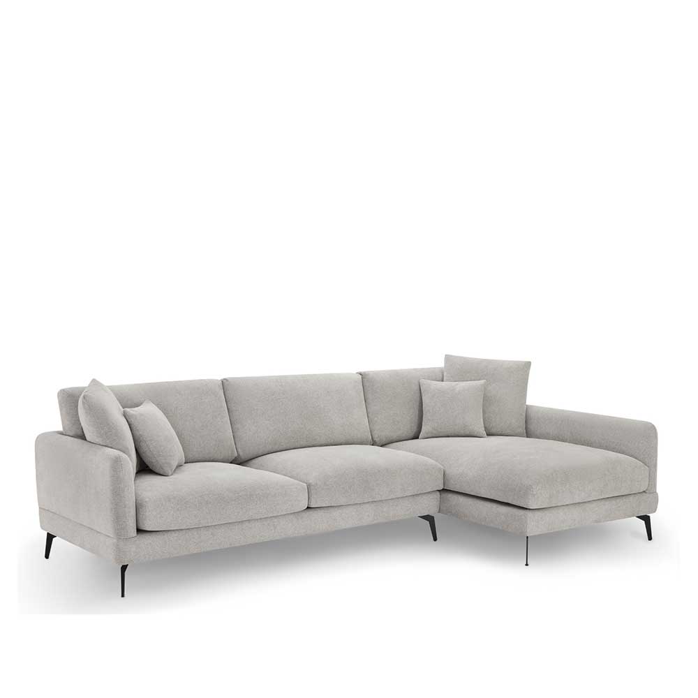 Ecksofa Ofelia in Hellgrau im Skandi Design