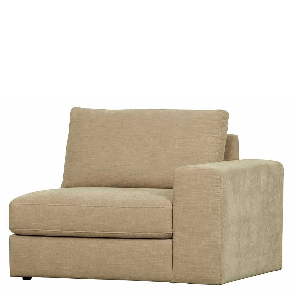 Sofa Element mit Armlehne rechts Pilamonia in Beige aus Webstoff