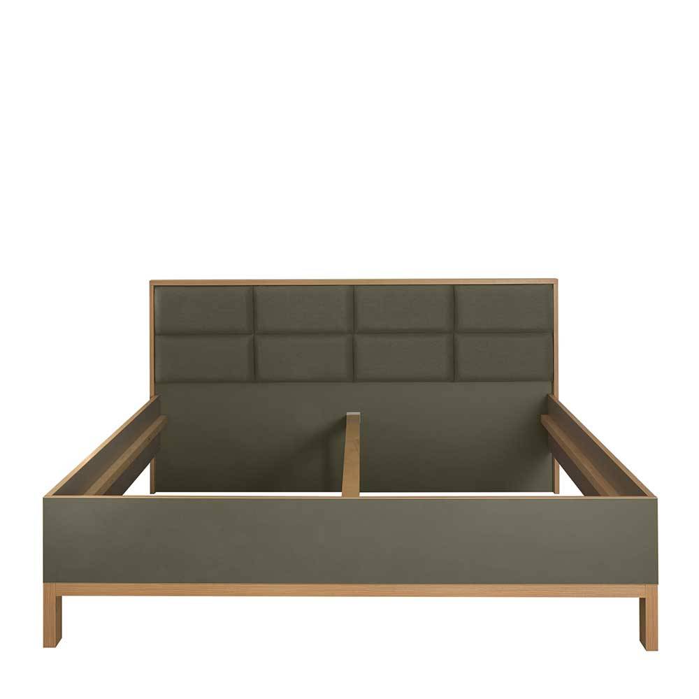 Doppelbett Ejawan in modernem Design - Graugrün (dreiteilig)