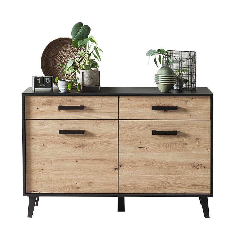 Sideboard modern Liazuria 2 Türen 2 Schubladen 85 cm hoch