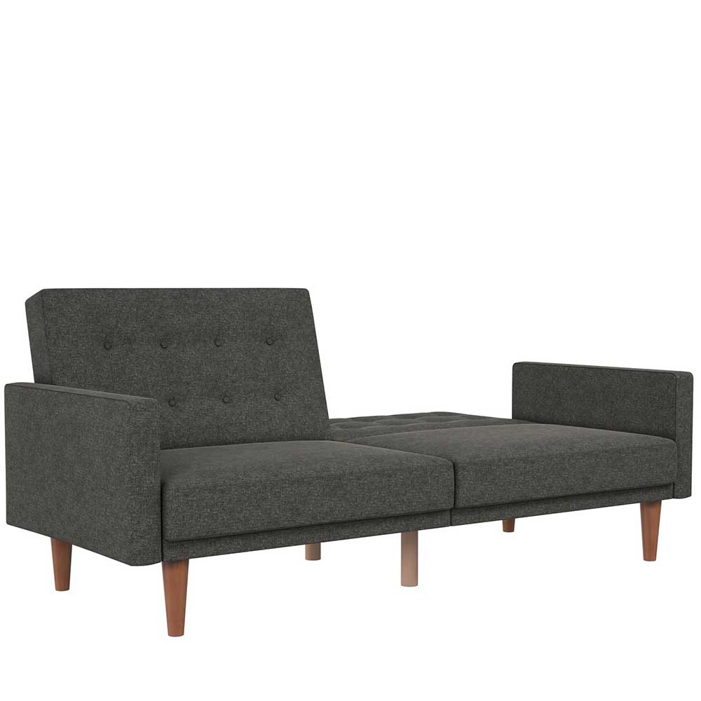 Graues Dreisitzer Sofa Bai mit Schlaffunktion im Retrostil