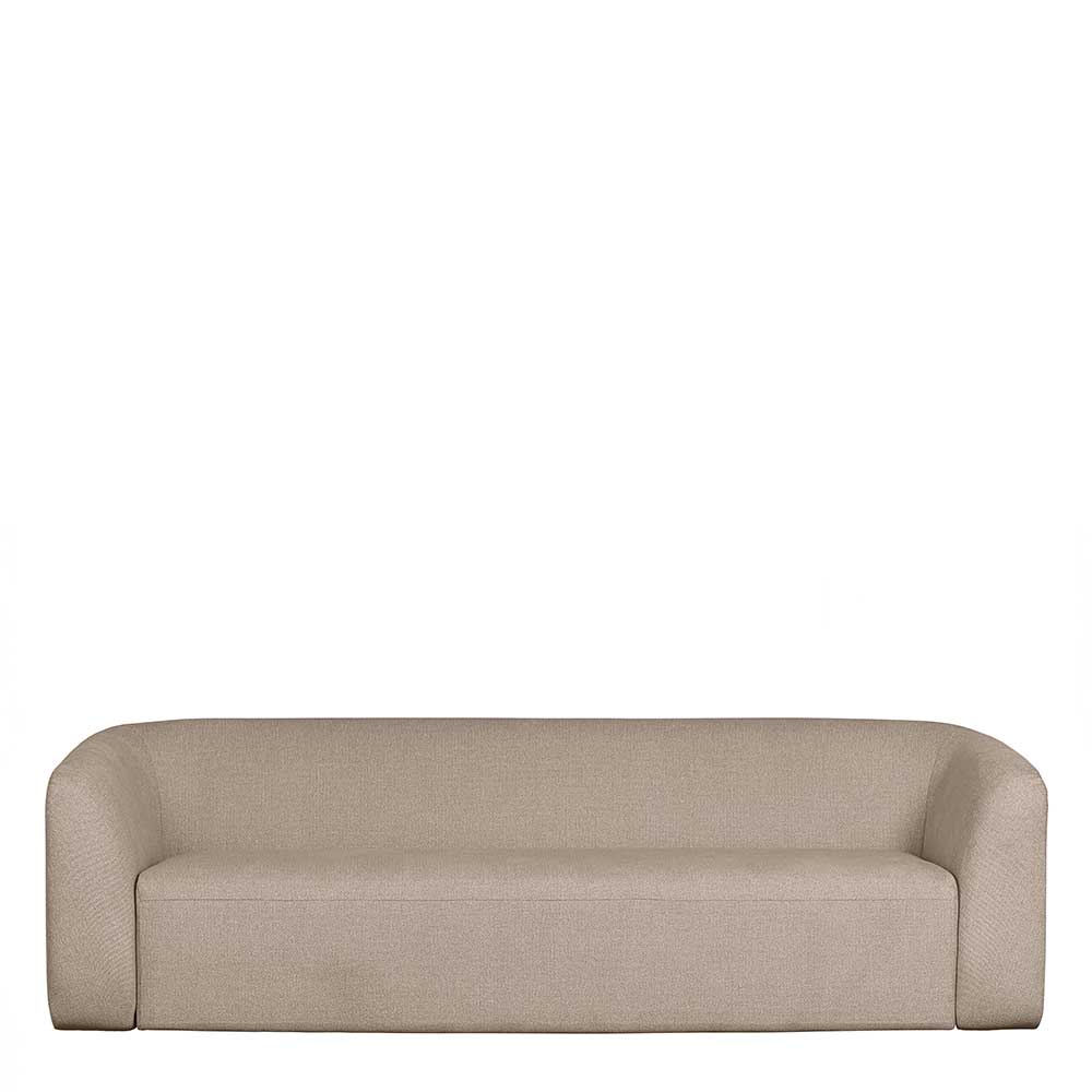 Skandi Design Dreier Sofa China in Beige mit Armlehnen