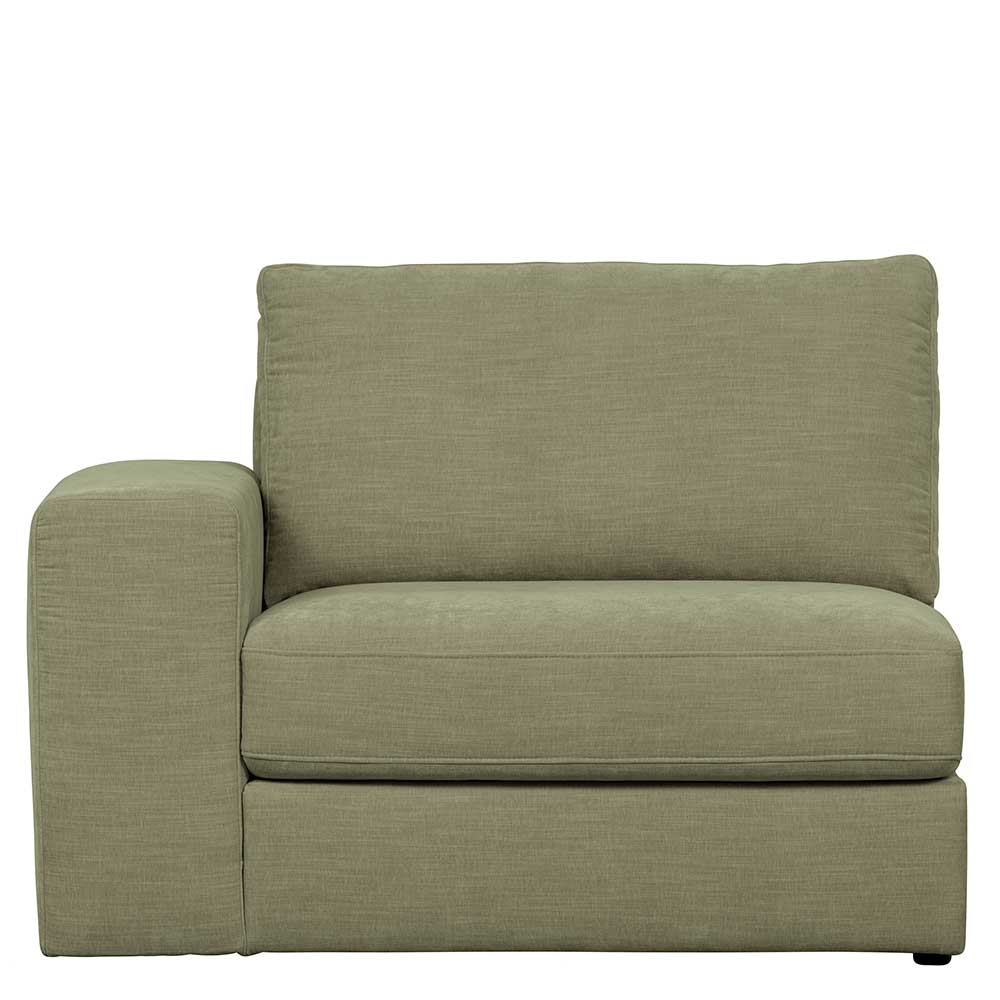 Couch Element mit Armlehne links Karyon in Graugrün - Modulsofa