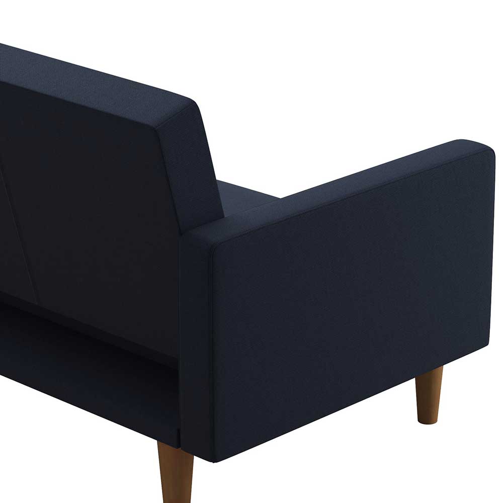 Dunkelblaues Schlafsofa Secilia mit Rücken Klappmechanik 204 cm breit