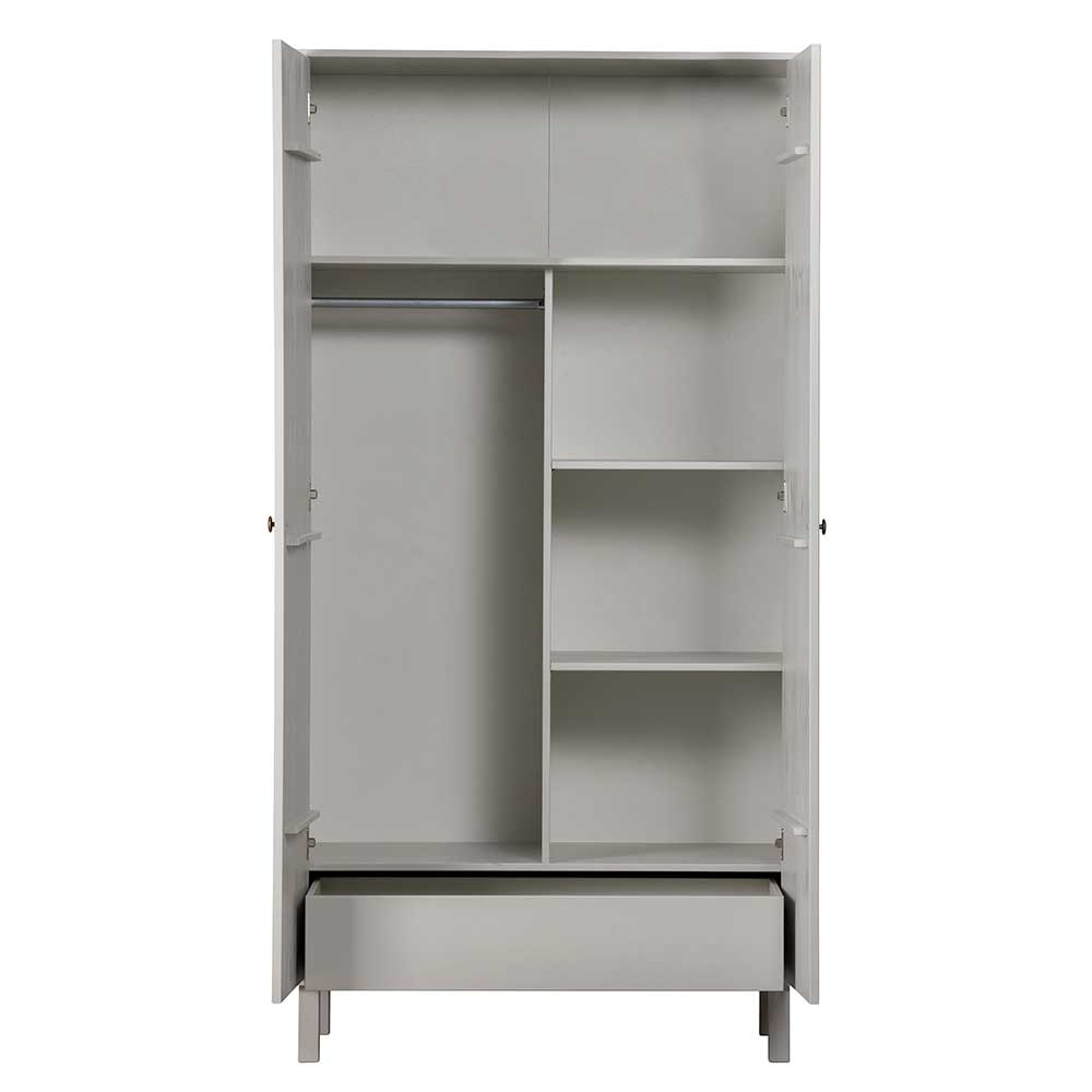 Skandi Design Dielenschrank Novelya in Grau 195 cm hoch