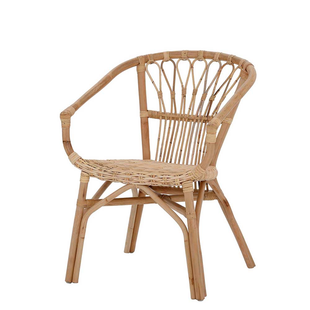 Landhaus Flechtstühle Lianarus in Beige aus Rattan (2er Set)