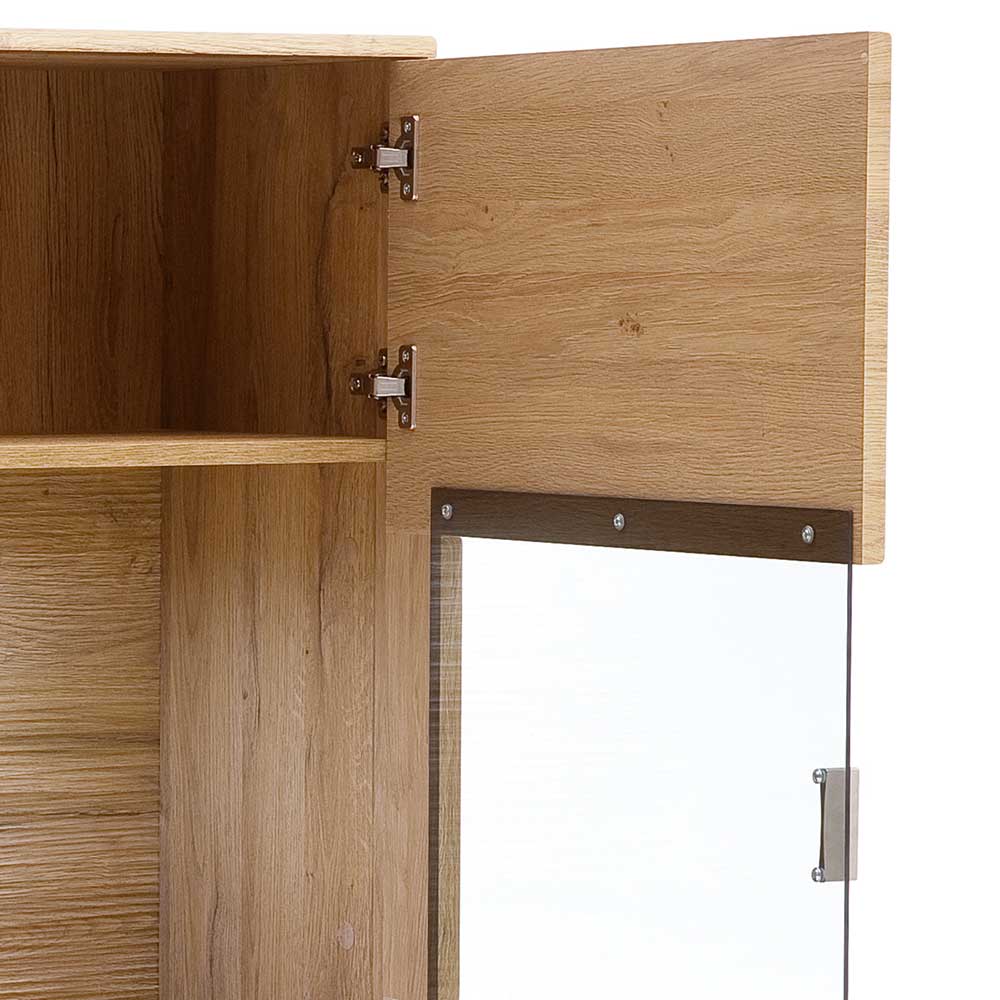 Highboard Zidrella in Wildeichefarben mit Glastür