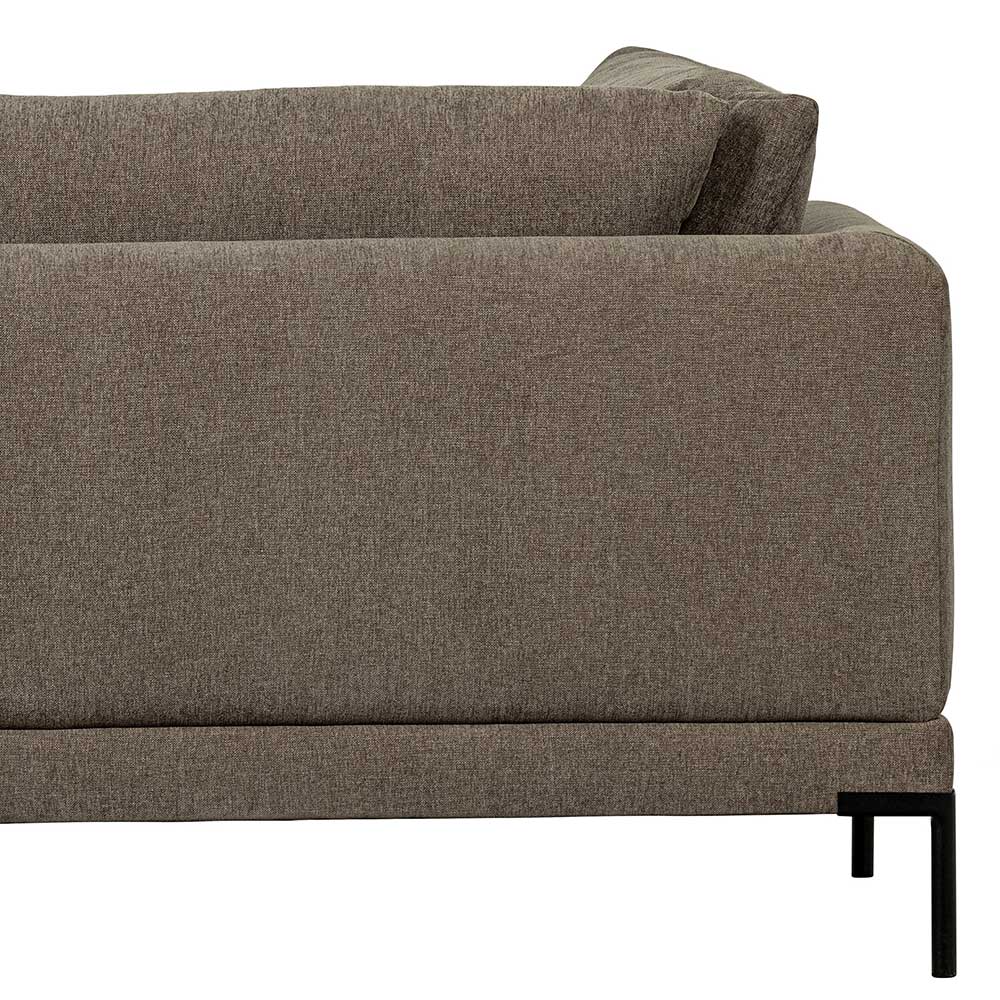 Modul Couch Chaiselongue Udjaca in Taupe mit Vierfußgestell aus Metall