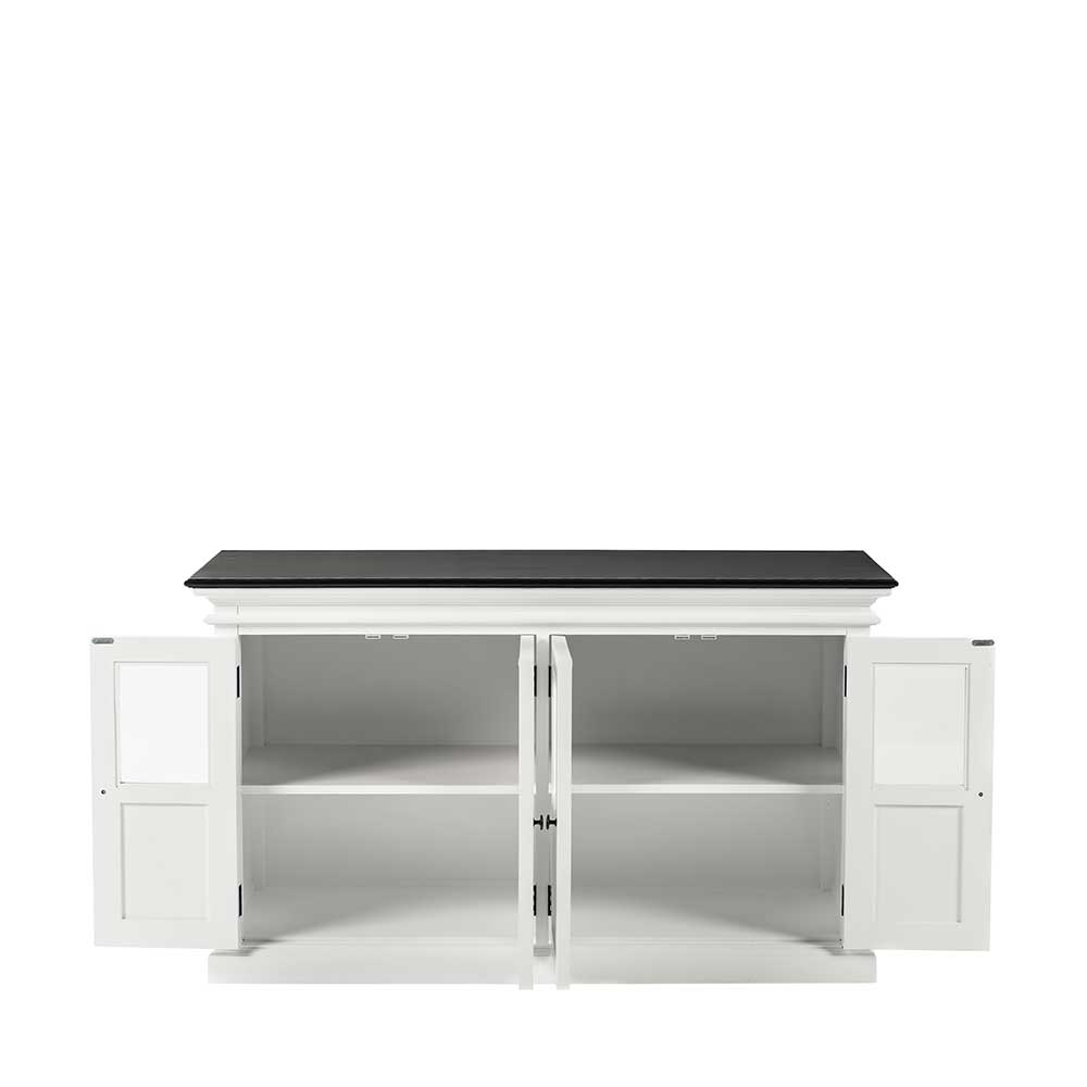 Sideboard mit Glastüren Italcia in Weiß und Schwarz im Landhausstil