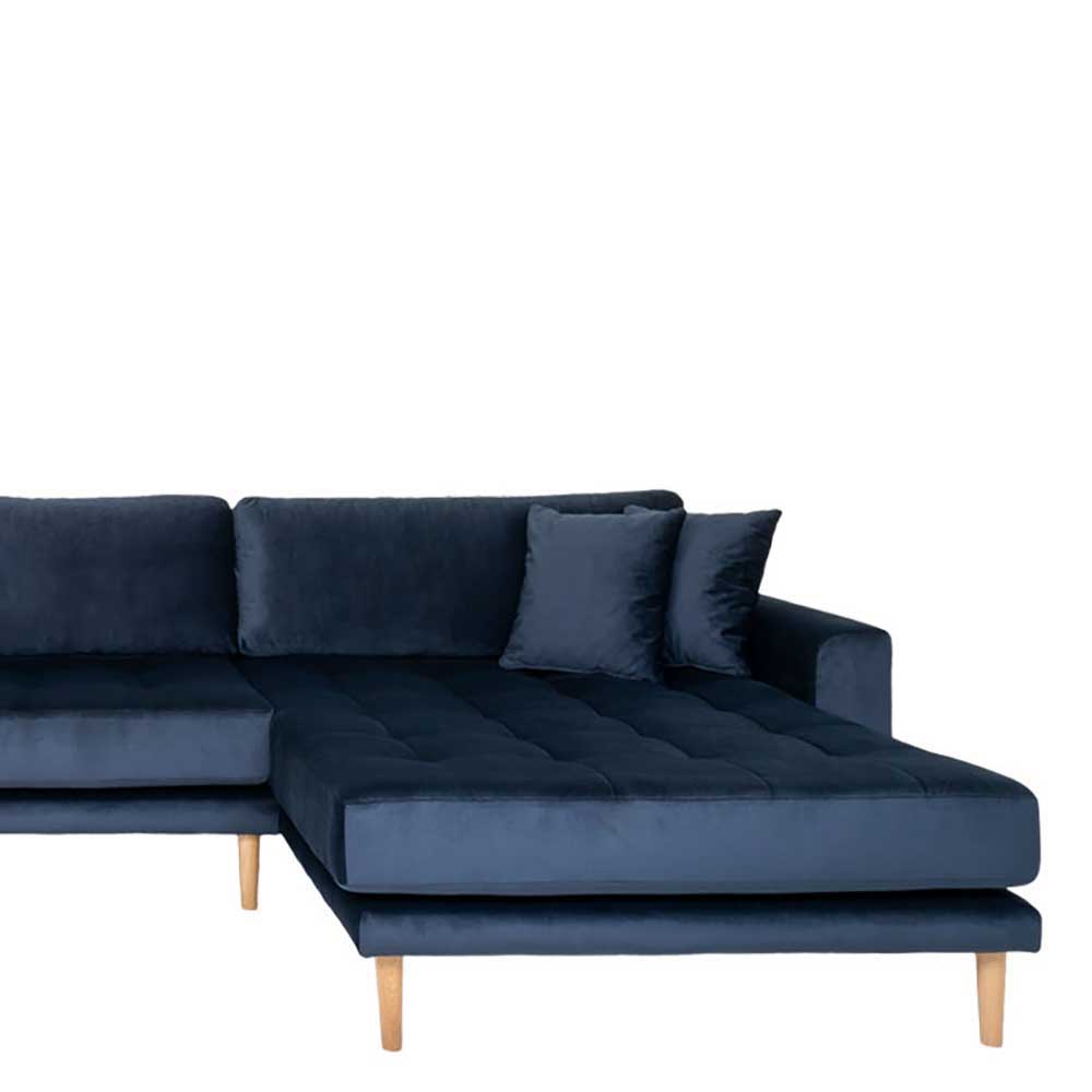 XL Wohnzimmer Sofa Zeonela in Dunkelblau im Skandi Design