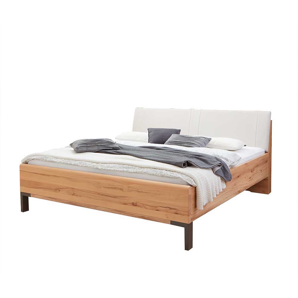 Bett und Nachtkommoden Jassena in Beige Astkernbuche teilmassiv modern (dreiteilig)