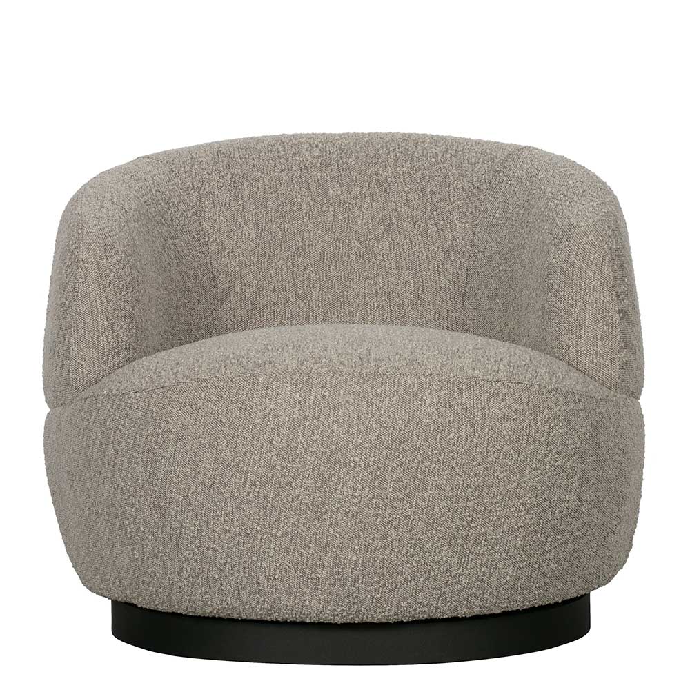 Lounge Sessel Zalau mit Boucle Stoff Bezug drehbar