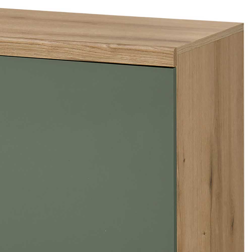 Skandi Design Esszimmersideboard Lora in Graugrün und Wildeichefarben