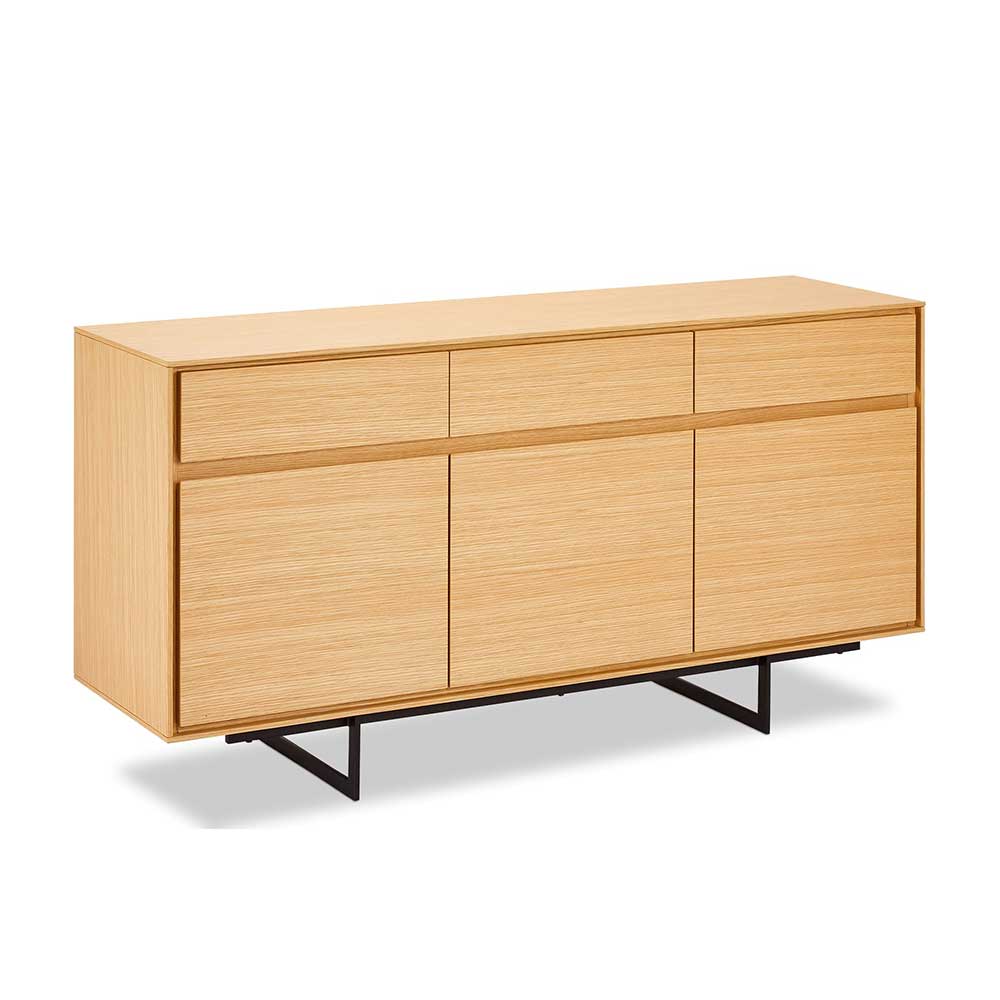 Wohnzimmer Sideboard Ryllia mit Eiche furniert 155 cm breit