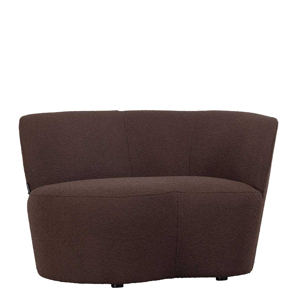 Skandi Design Einsitzer Couch Galiferia aus Boucle Stoff in Braun