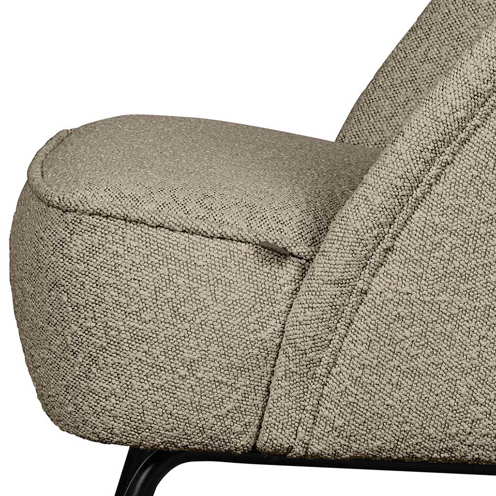 Boucle Sessel Merkur in Beige mit Vierfußgestell aus Metall