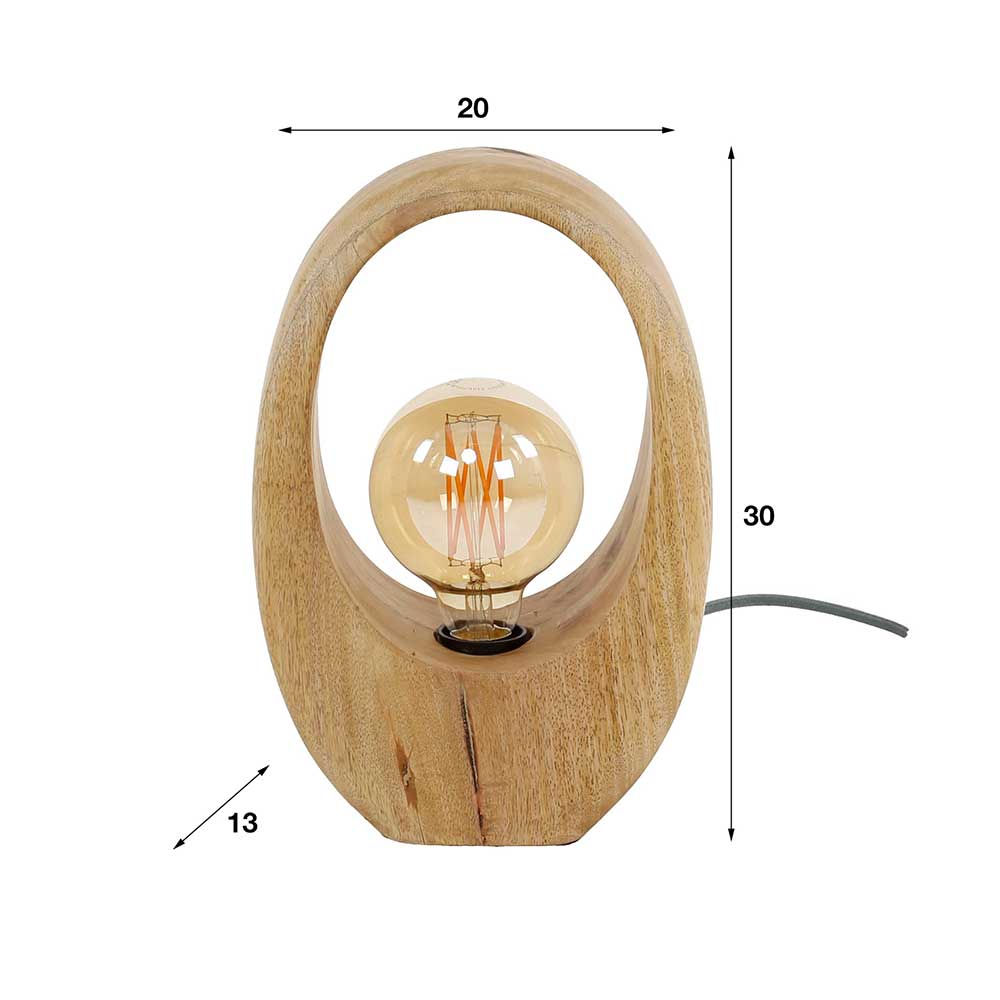 Tischleuchten Enderbury in Mangoholz Naturfarben aus Mangobaum Massivholz