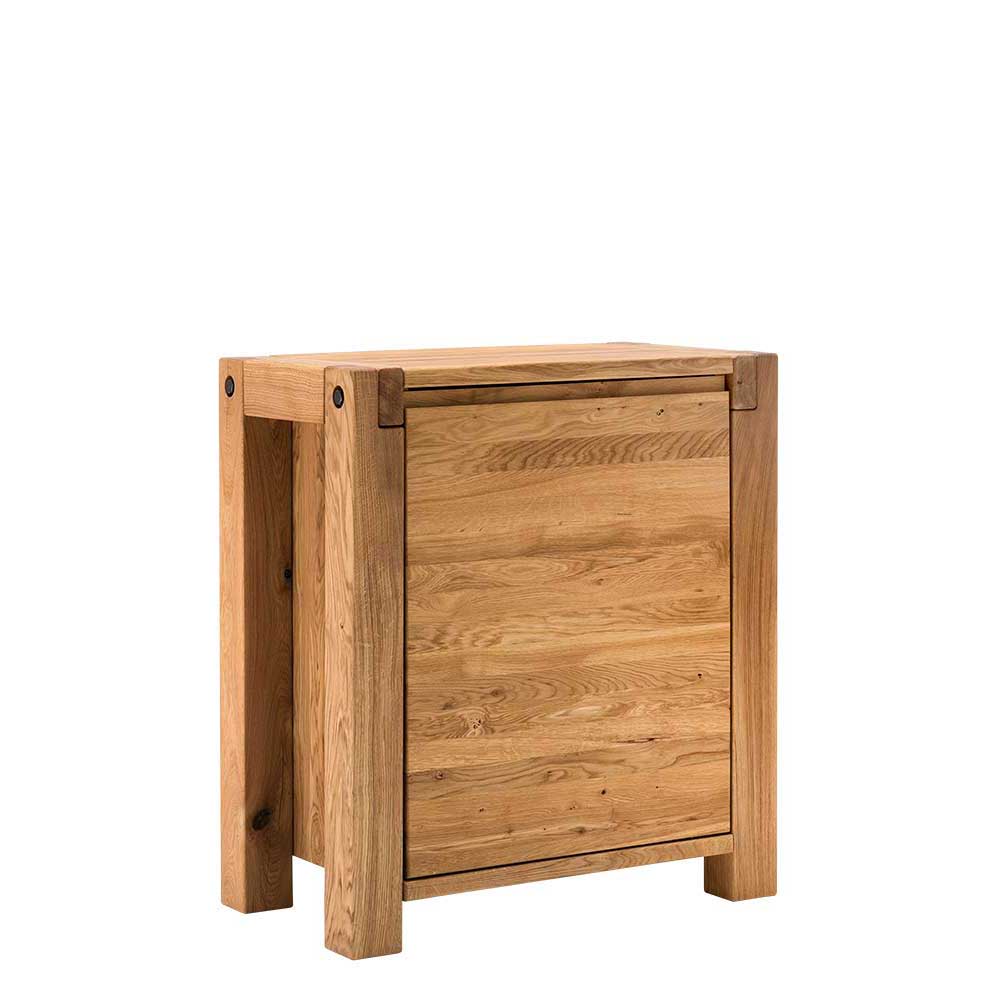 Holzkommode Sadlon aus Eiche Massivholz 90 cm hoch