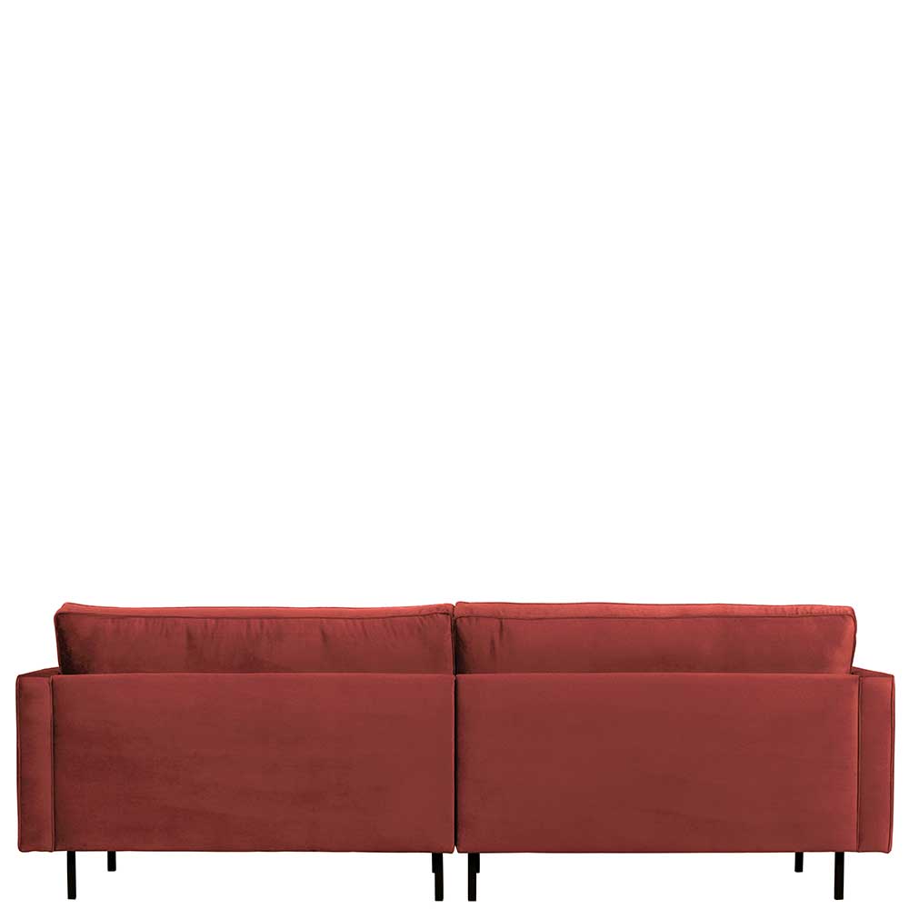 Dreier Sofa Klasvan in Bezug aus Samt in Kastanie 275 cm breit