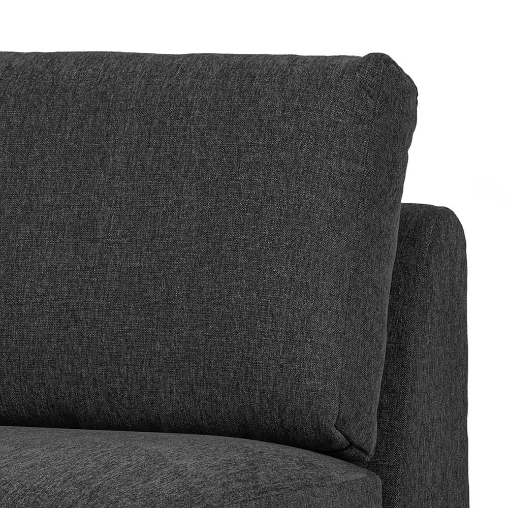 Dunkelgraues Modul Sofa Element Duffy 100 cm breit mit Vierfußgestell aus Metall