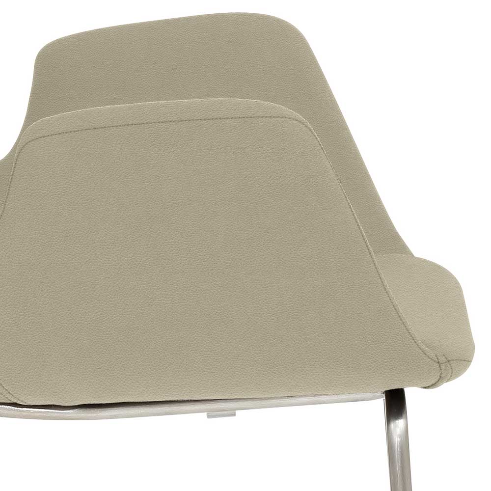 Kuechenhocker Ulmsano mit Mikrofaserbezug in Taupe 65 cm Sitzhöhe