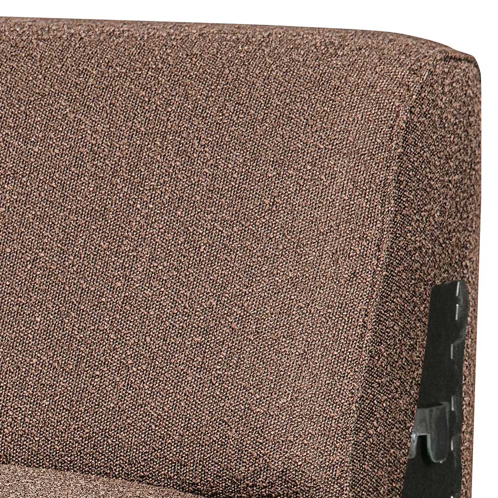 Hellbraunes Sofa Modul Element Zenit aus Boucle Stoff mit Bonell Federkern