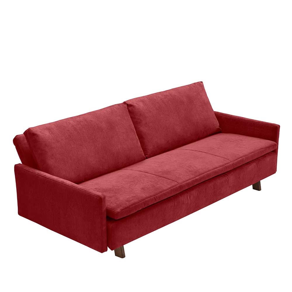 Sofa Laingo mit Faltmechanik in Dunkelrot