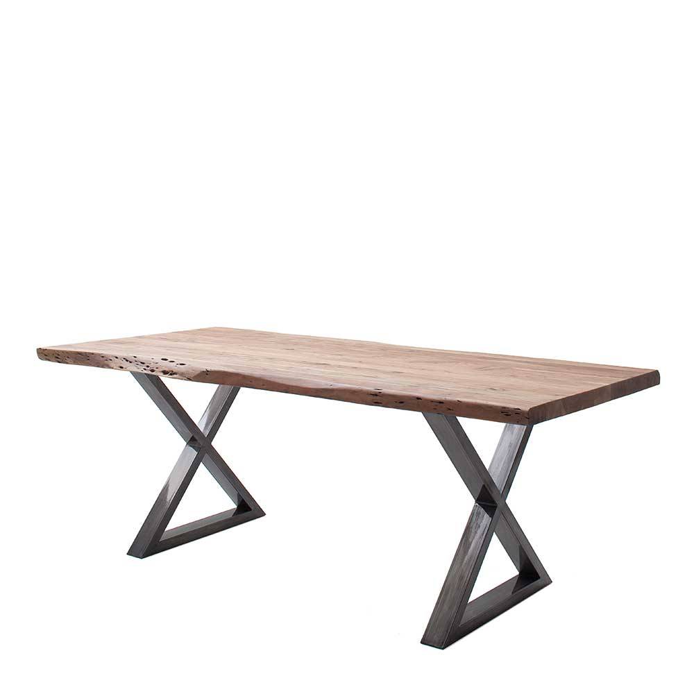 Tisch Esszimmer Pilot mit natürlicher Baumkante im Industry und Loft Stil