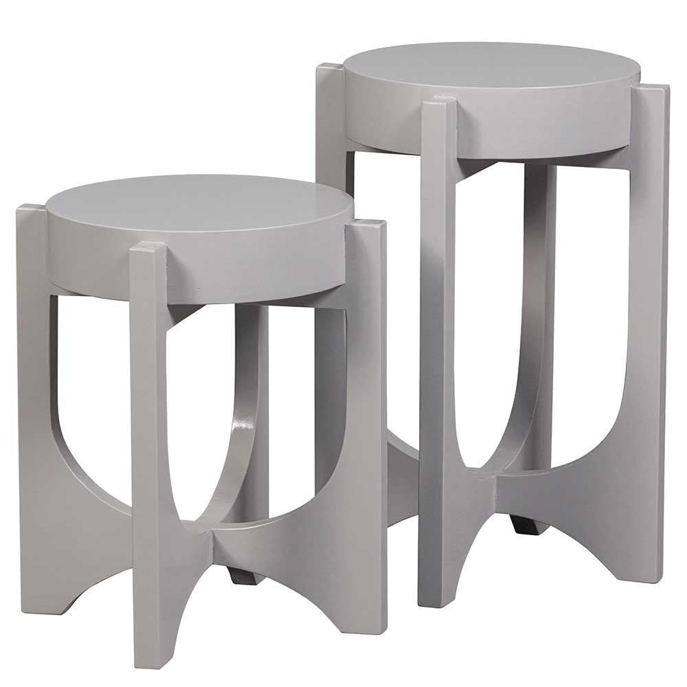 Beistelltisch Set Grau Flight im Skandi Design 51 cm hoch (zweiteilig)