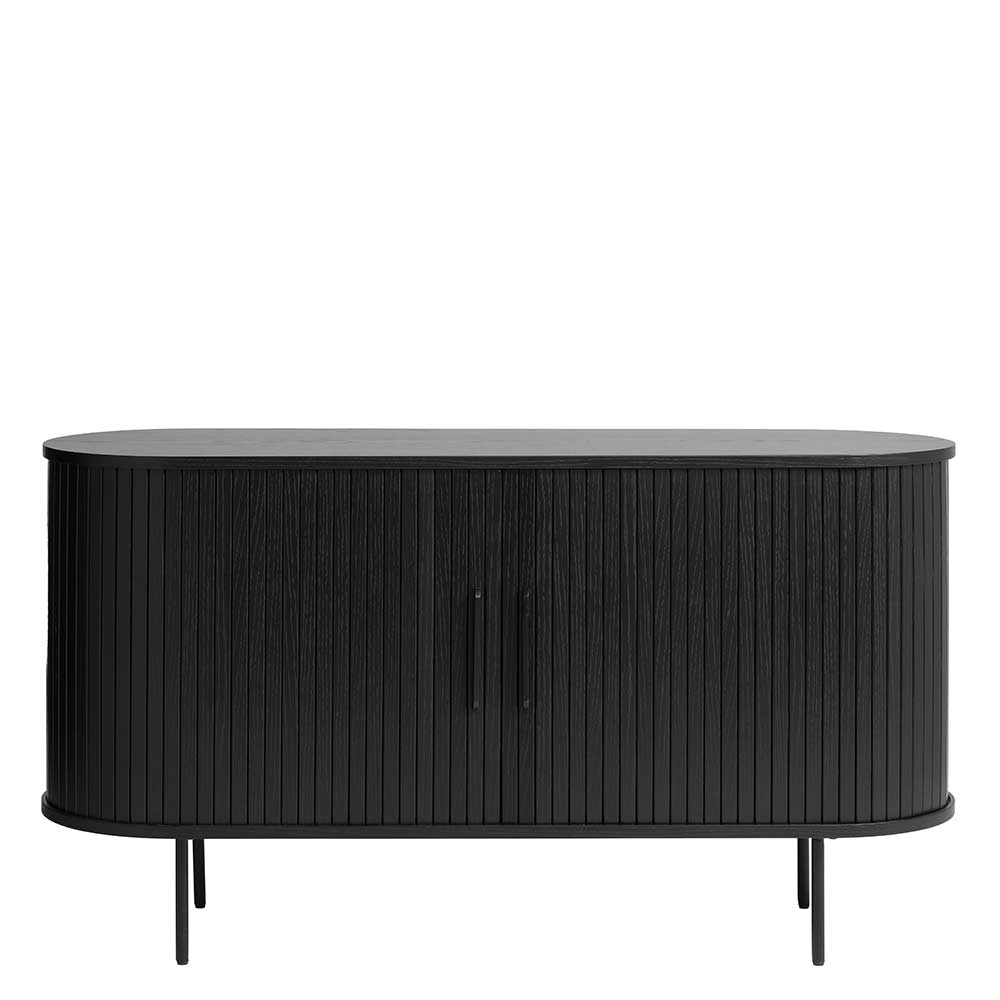 Schwarzes Sideboard Sumatri im Skandi Design mit Schiebetüren