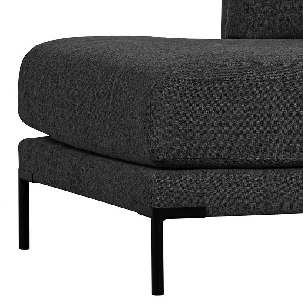 Modulcouch Chaiselongue modern Duffy in Dunkelgrau 200 cm breit