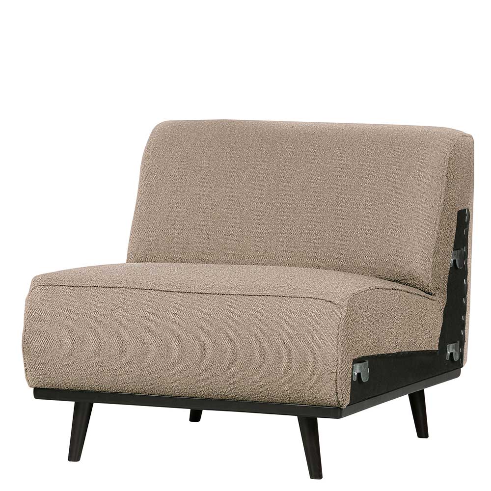 Modulsofa Element Addagio in modernem Design aus Boucle Stoff und Holz