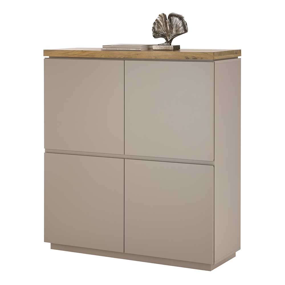 Modernes Highboard Balteas in Taupe und Akaziefarben