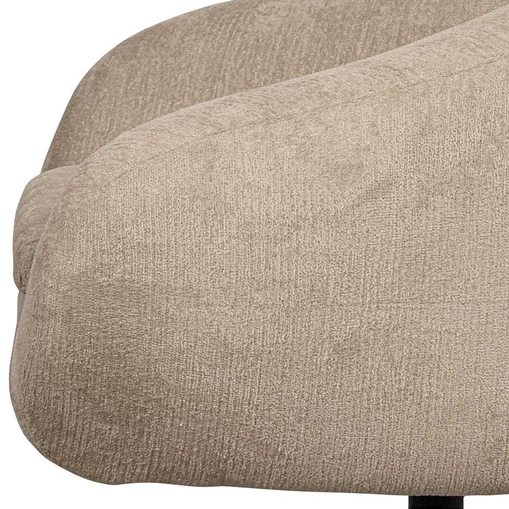 Retrostil Drehsessel Haidon in Beige mit Chenille Bezug