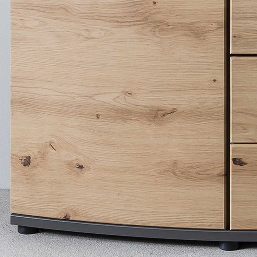 Modernes Sideboard Limgo in Wildeichefarben und Anthrazit