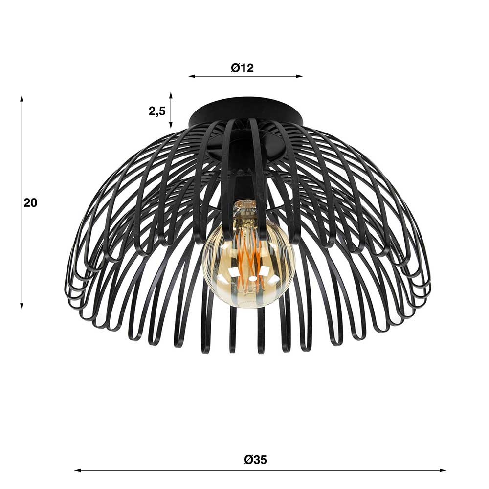 Moderne Deckenleuchte Casna aus Metall 35 cm Durchmesser