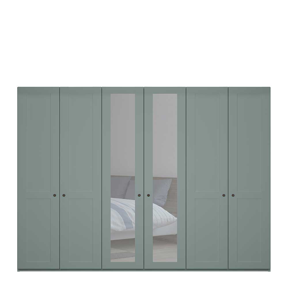 Spiegeltürenkleiderschrank Forjan in Graugrün 300 cm breit