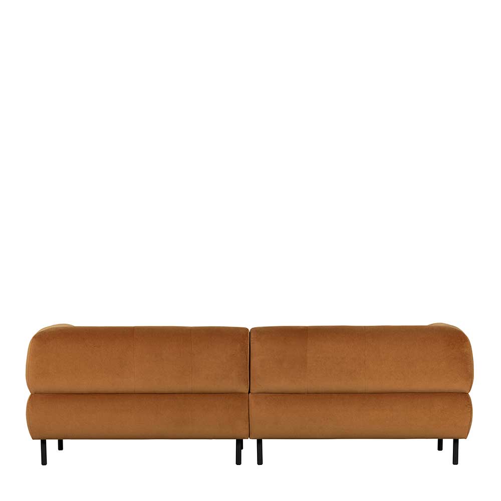 Urbanes Sofa Tasmania in Hellbraun aus Samt & Metall