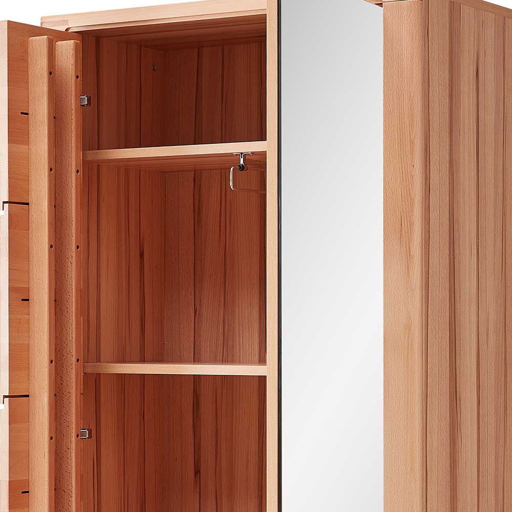 Garderobenschrank Donnira mit Spiegeltür 201 cm hoch