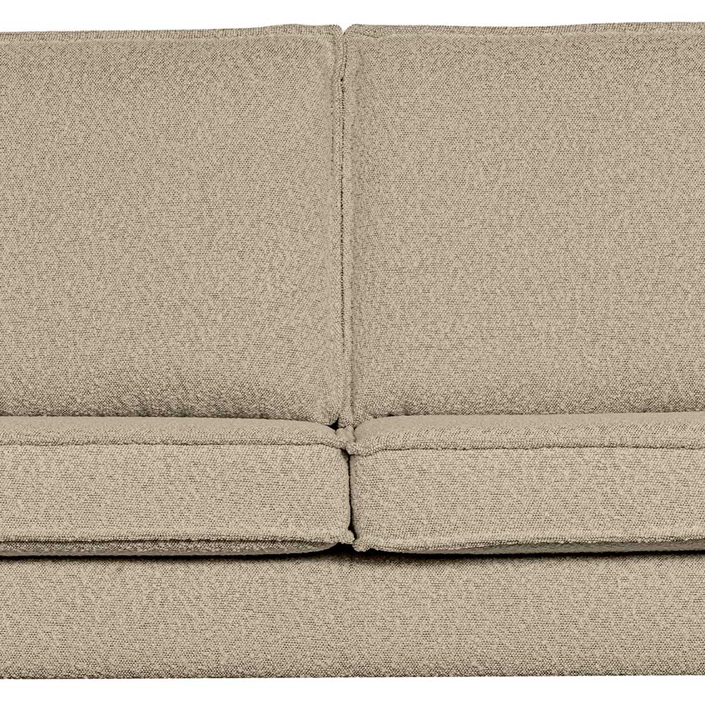 Zweisitzer Sofa Retrostil Catanias in Beige mit Vierfußgestell aus Metall